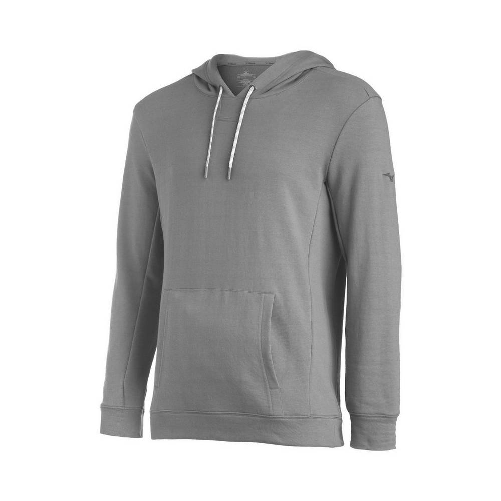 Mens Mizuno Comp Warmup Hoodie Grey Philippines (ZEIGKY189)